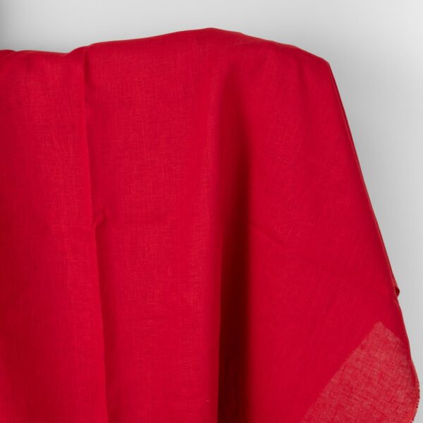 Tejido de lino liso rojo vivo