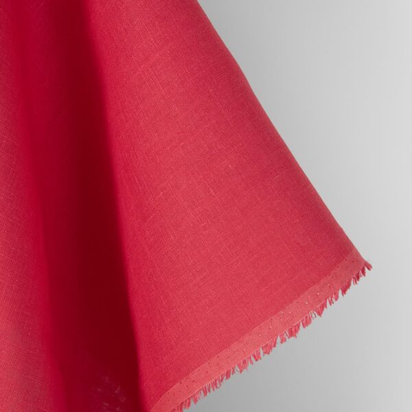 Tejido de lino liso rosa-rojo vibrante - Imagen 3
