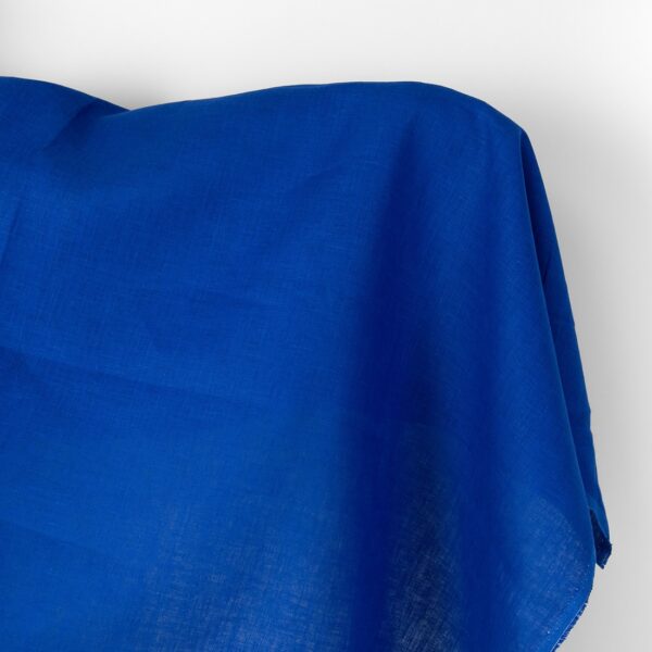 Tejido de lino liso azul real vibrante