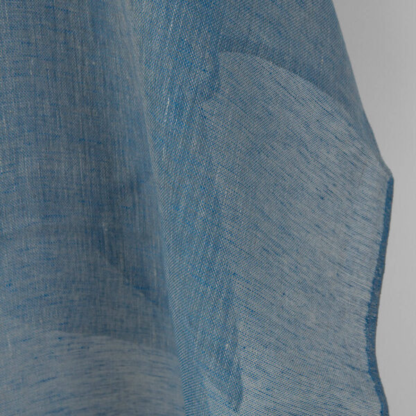 Tejido de lino gasa natural y azul eléctrico - Imagen 3