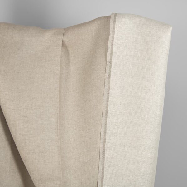 Tejido de lino natural y blanco doble cara
