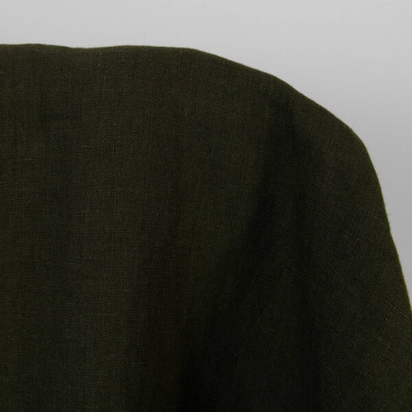 Tejido de lino verde musgo oscuro lavado - Imagen 2