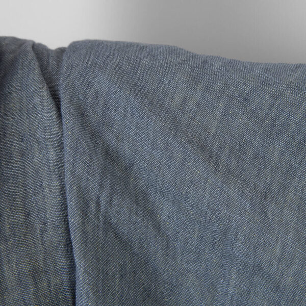 Tejido de lino gris amarillo doble cara lavado - Imagen 3