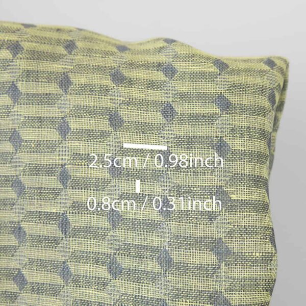Tejido de lino gris amarillo estampado geométrico - Imagen 4