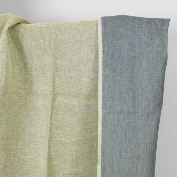 Tejido de lino gris amarillo doble cara