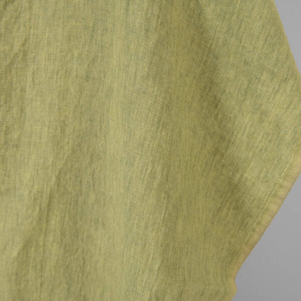 Tejido de lino verde claro melange lavado - Imagen 2