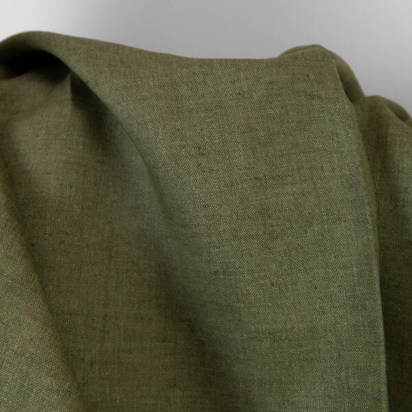 Tejido de lino verde oscuro melange - Imagen 3