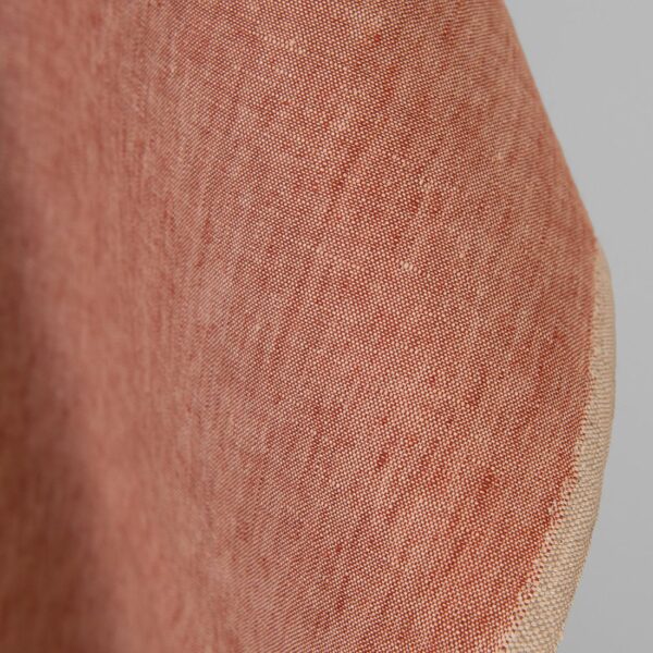 Tejido de lino rojo ladrillo con beige melange - Imagen 2
