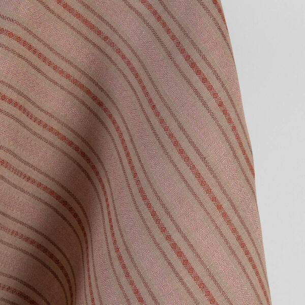 Tela de lino marrón arcilla con rayas estampadas - Imagen 2