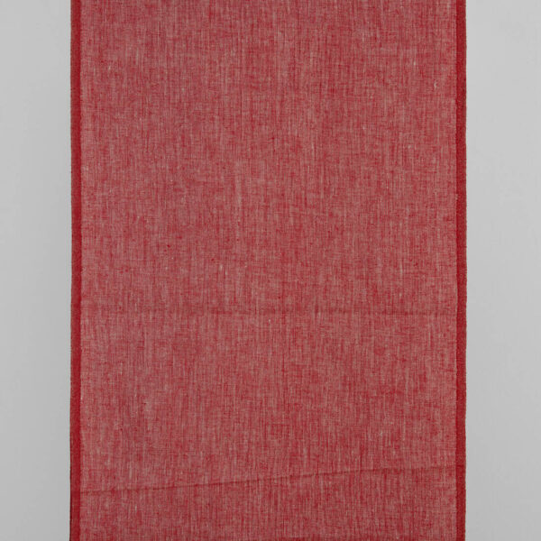 Estrecha tela de lino rojo y natural melange