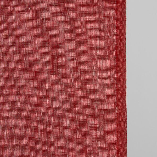 Estrecha tela de lino rojo y natural melange - Imagen 2