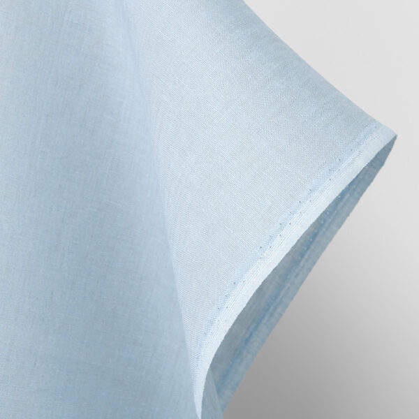 Tejido de lino liso gris pálido azul - Imagen 2