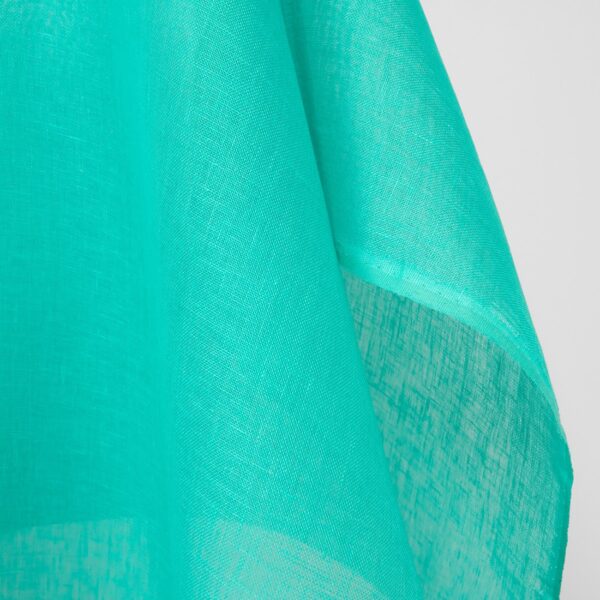 Tela de lino transparente verde turquesa brillante - Imagen 2
