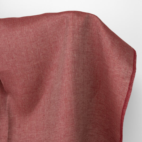 Tejido de lino rojo vino a rayas
