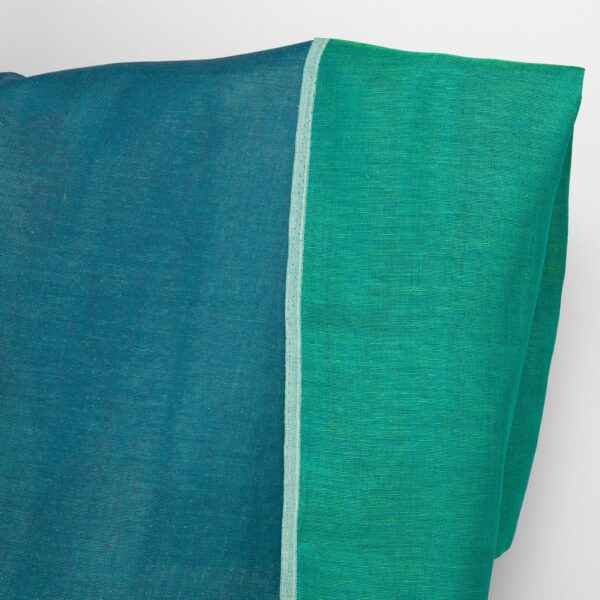 Tela de lino de doble cara azul y verde frío - Imagen 2