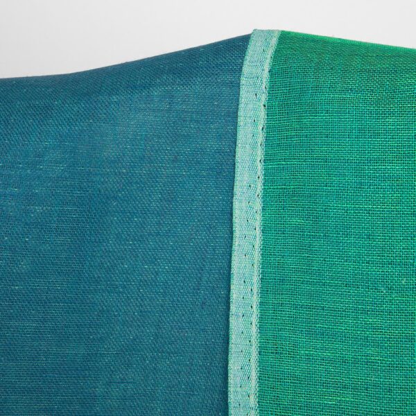 Tela de lino de doble cara azul y verde frío - Imagen 3