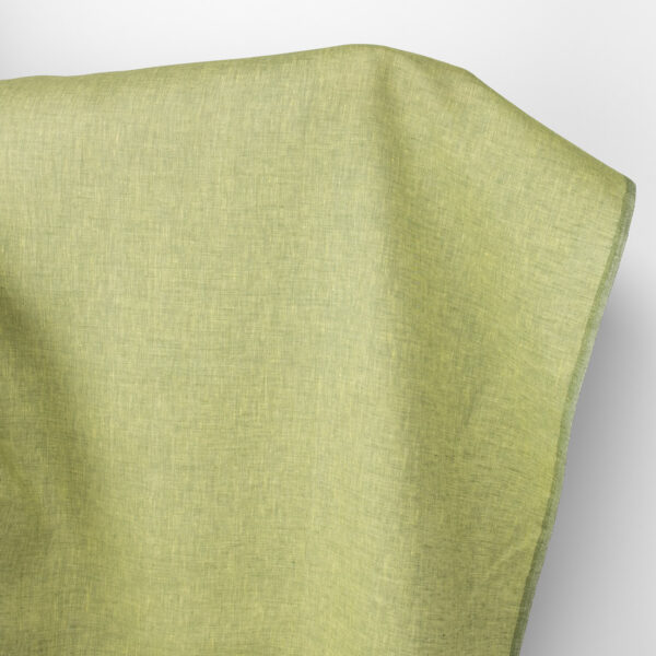 Tejido de lino amarillo claro y verde melange