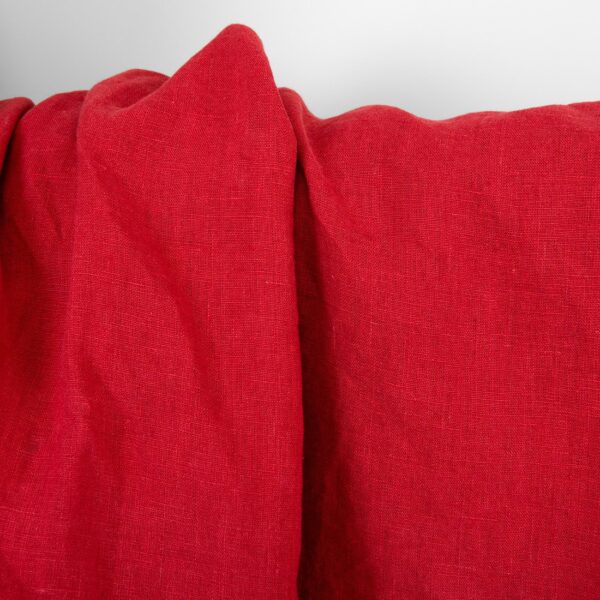 Tejido de lino rojo cardenal, lavado - Imagen 3