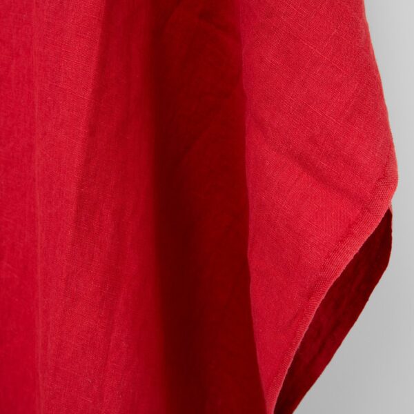 Tejido de lino rojo cardenal, lavado - Imagen 4