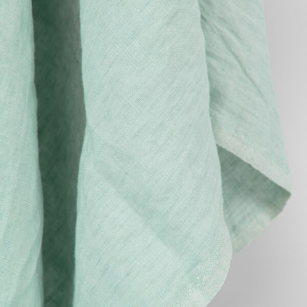 Tejido de lino verde menta pálido, lavado - Imagen 3