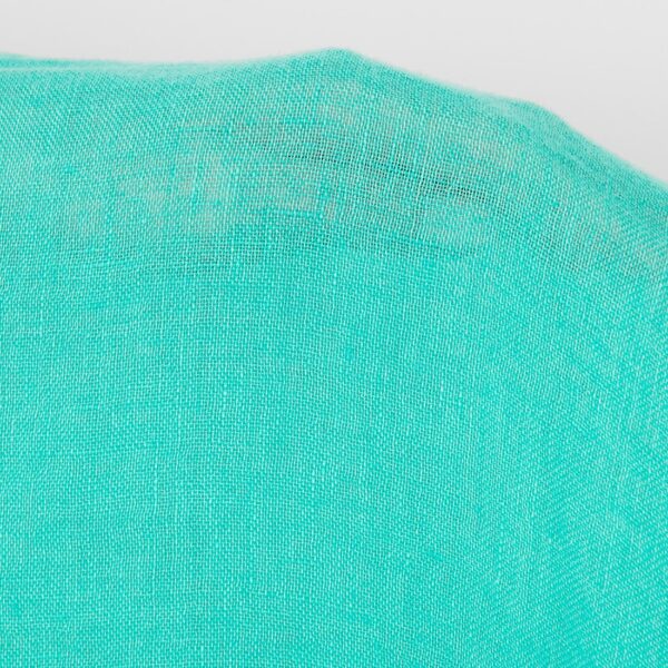 Tejido de lino verde turquesa brillante, lavado - Imagen 4
