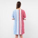 RENE Vestido azul rojo