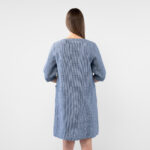 AVA Vestido azul blanco