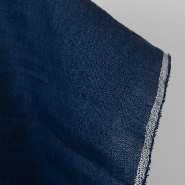 Tejido de lino azul marino oscuro - Imagen 2