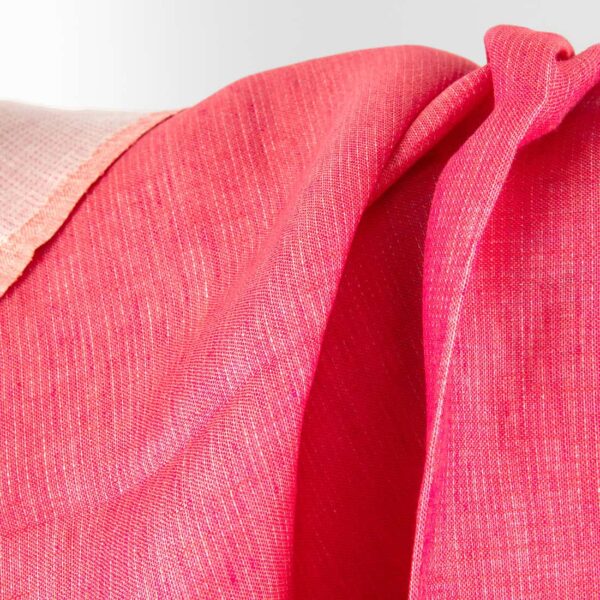 Linen fabric double-sided white and pink, medium weight