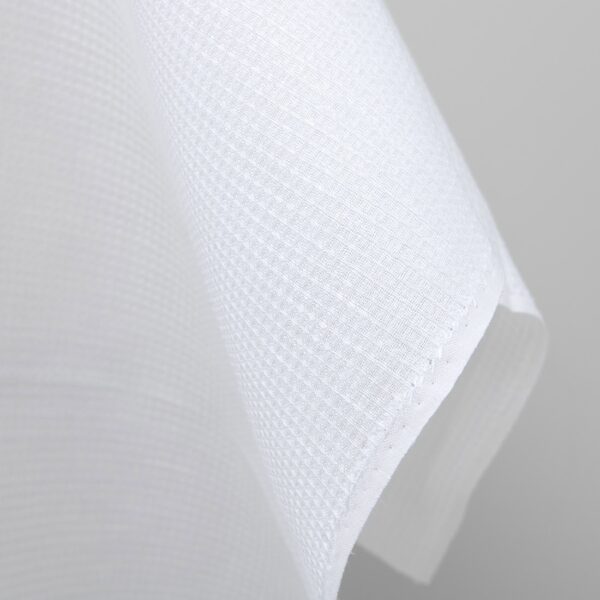 Optical white linen cotton waffle fabric