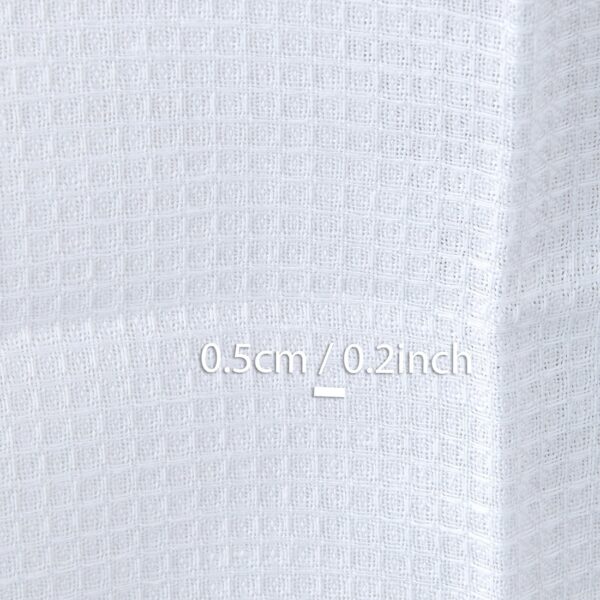 Optical white linen cotton waffle fabric