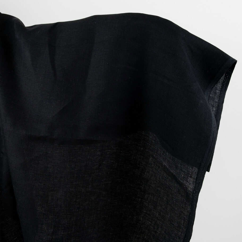 Linen fabric black double-layer