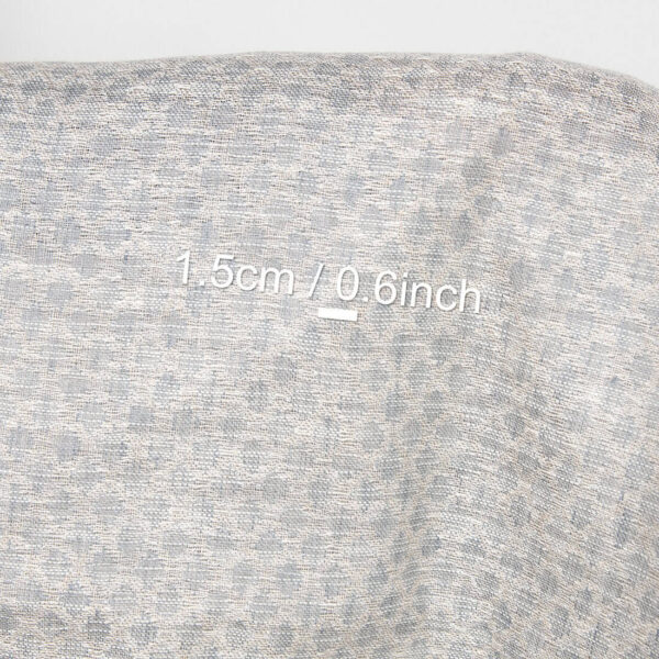 Linen cotton fabric grey beige diamonds, with measurements