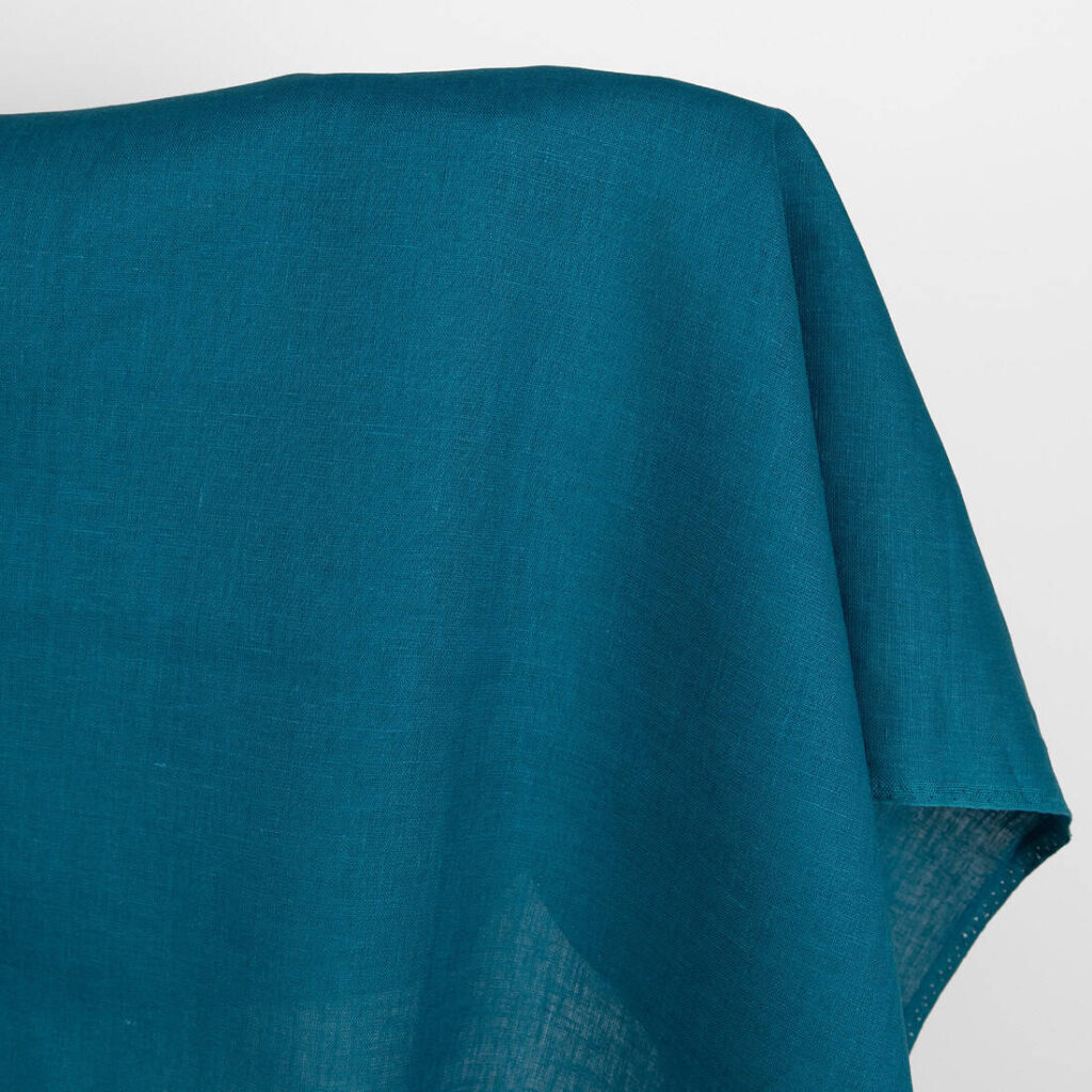 Linen fabric in lyons blue colour