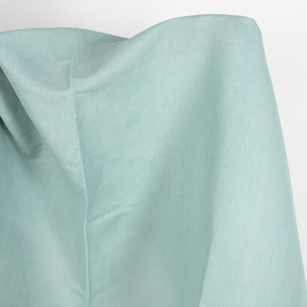 Linen cotton fabric in jadeite colour