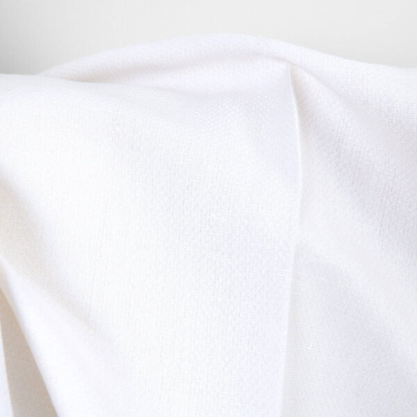 Linen cotton fabric white diamonds with floral stripe