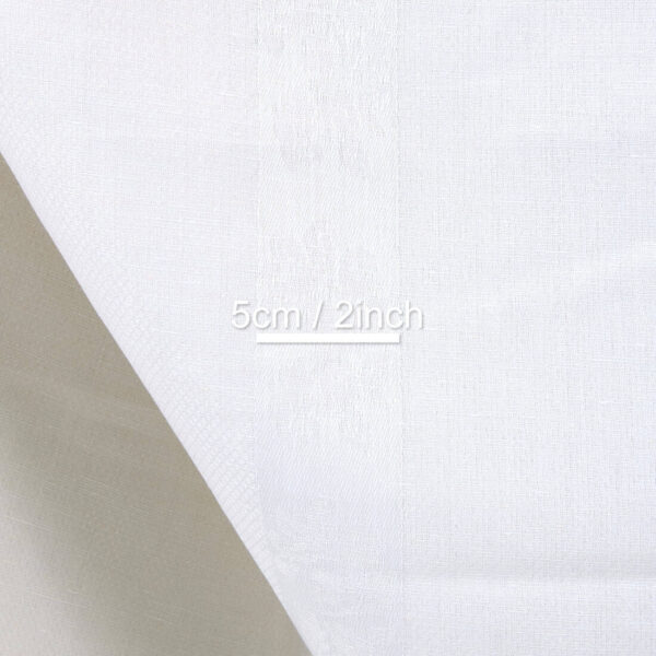 Linen cotton fabric white diamonds with floral stripe