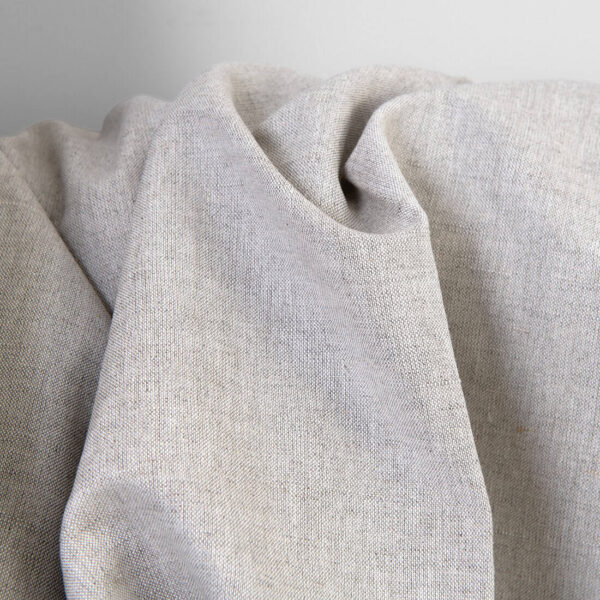 Linen cotton fabric natural and white melange, unwashed