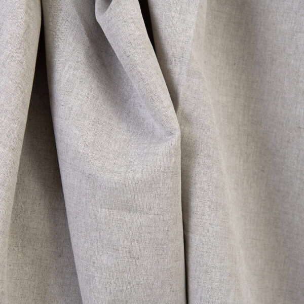 Linen cotton fabric natural and white melange, plain weave