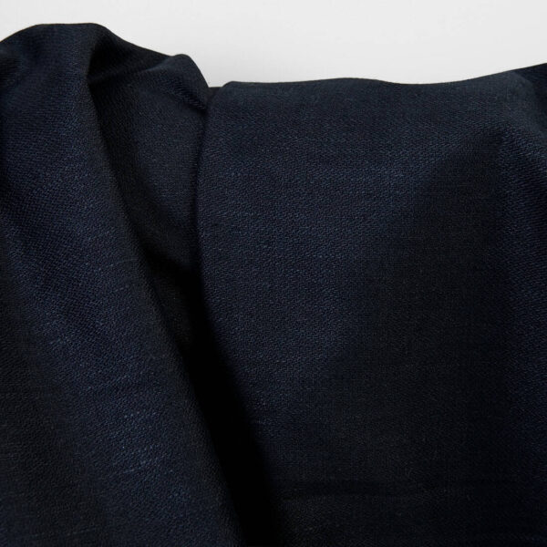 Linen cotton fabric blue-black satin, 150cm width