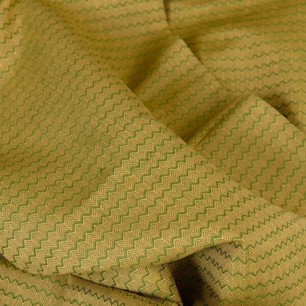 Linen cotton fabric yellow green herringbone, for sewing clothing, tablecloths