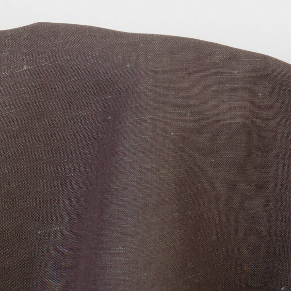 Linen cotton fabric dark brown and grey melange, 180cm width