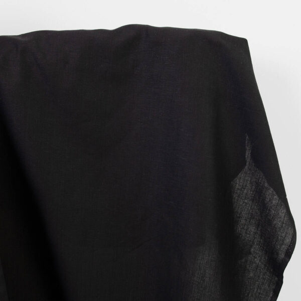 Linen cotton fabric in black