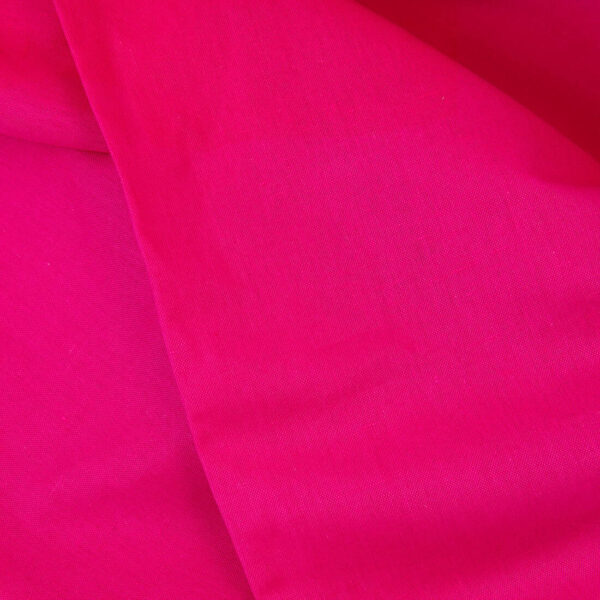 Linen cotton fabric plain hot pink, strong unwashed
