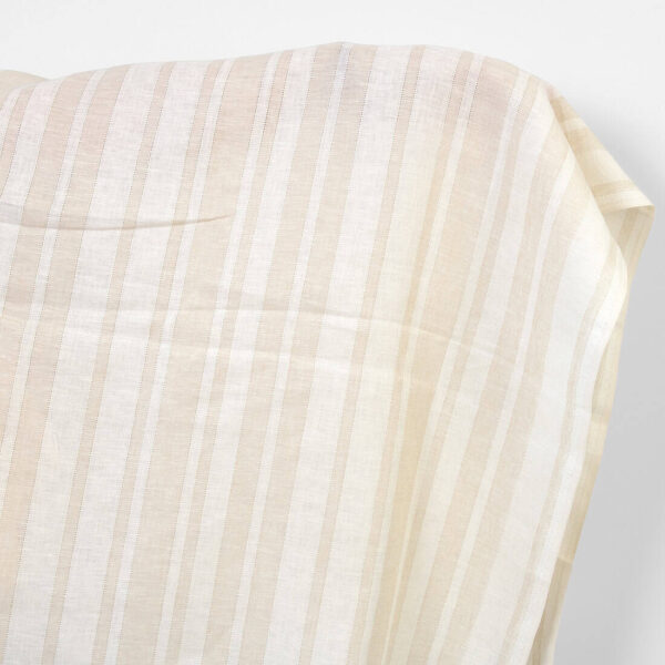 Linen fabric off-white and sand colour stripes