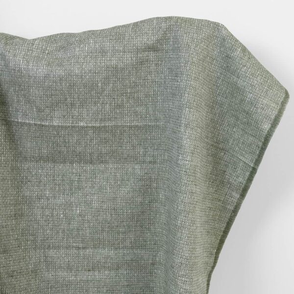 Linen fabric dark green with white dots