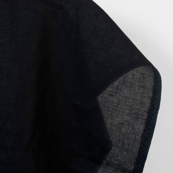 Linen fabric solid black, unwashed