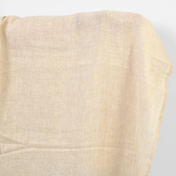 Linen fabric white with gold lurex, washed