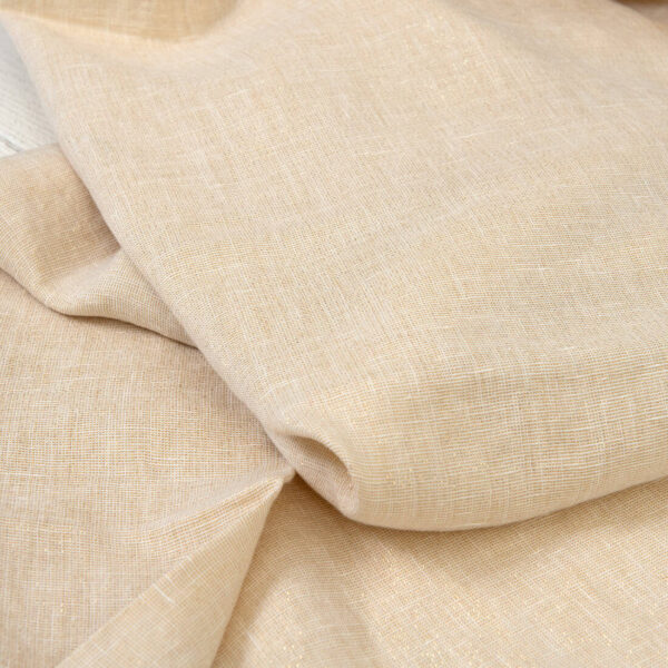Linen fabric white with gold lurex, washed, shiny fabric