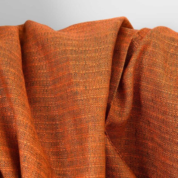Linen fabric orange tweed